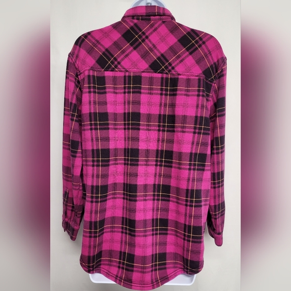 Time And Tru S 4-6 Flannel Shirt Top Long Sleeve Button Down Pockets Warm - Picture 2 of 5
